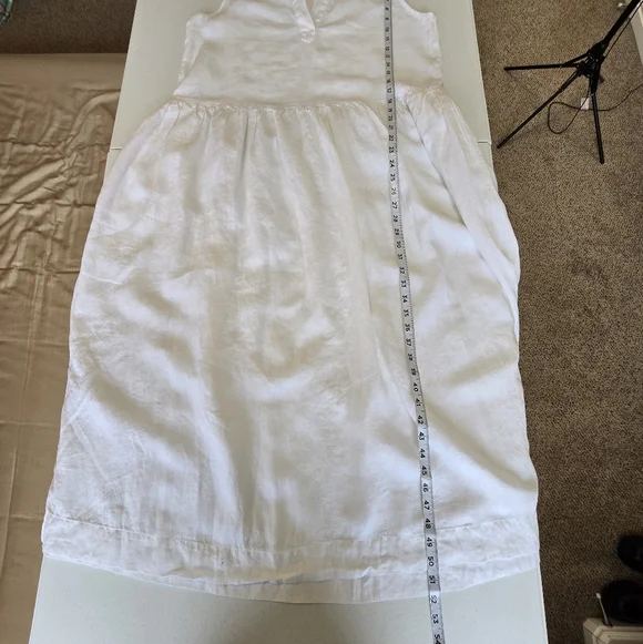 Frank & Eileen DAPHNE Sleeveless Popover Dress White Washed Linen XLarge - Picture 9 of 13
